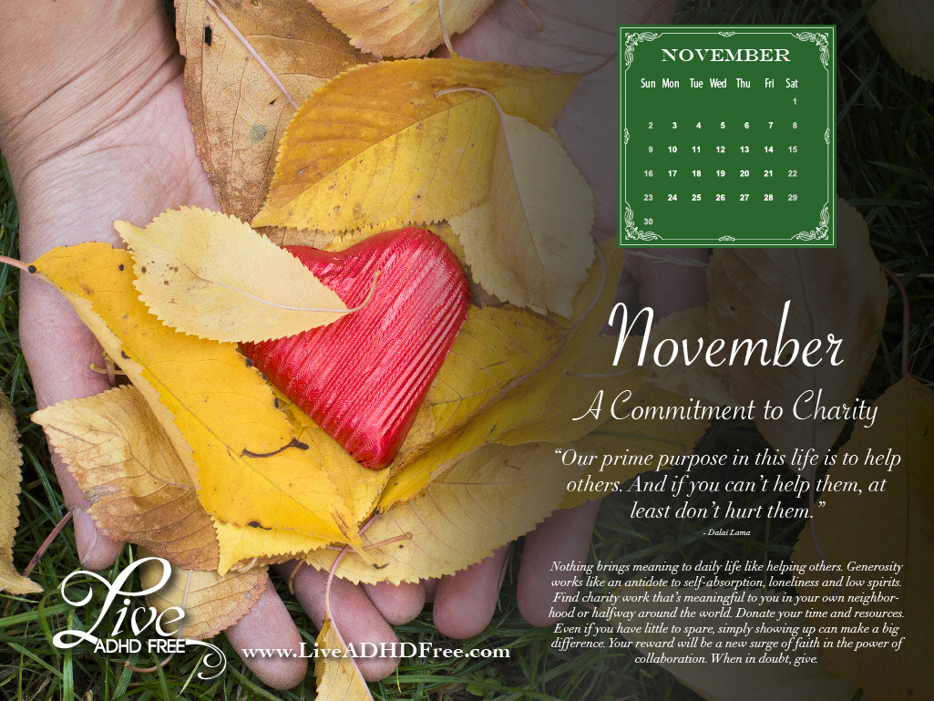 November Inspirational Desktop Calendar